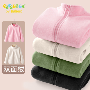 班尼路童装YBB系列儿童外套2025新款女童立领棉服冬季摇粒绒上衣P