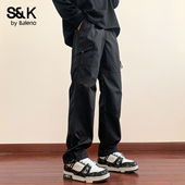 户外冲锋工装 裤 子男生春秋季 班尼路SK美式 宽松直筒显瘦休闲长裤