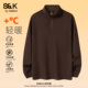 班尼路S&K半拉链立领长袖 复古保暖打底衫 t恤男冬季 cleanfit美式