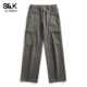 长裤 班尼路SK冬季 男工装 风多口袋宽松直筒潮流百搭男士 款 休闲裤