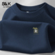 t恤男春季 美式 潮流上衣纯棉男士 班尼路S&K重磅藏青色长袖 打底衫