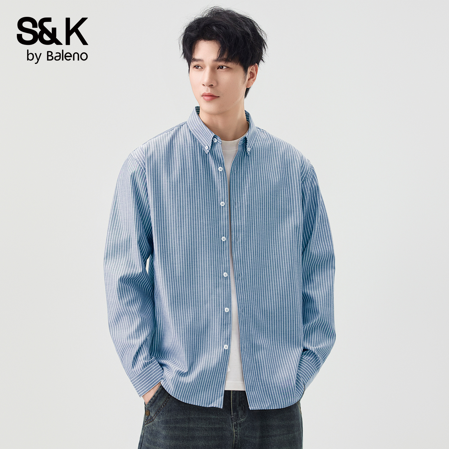 班尼路SK长袖衬衫男士春秋季新款