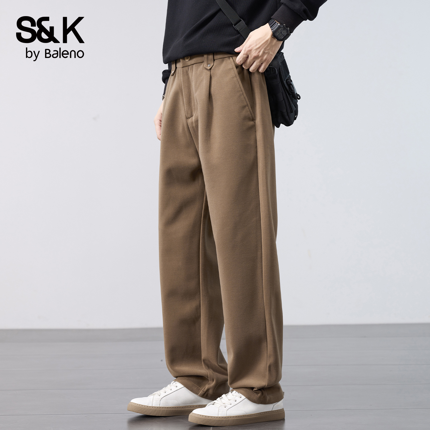 班尼路SK毛呢西装休闲裤男士秋季