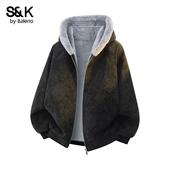 加厚保暖时尚 班尼路SK休闲风毛领连帽棉衣男冬季 款 宽松潮流外套YS