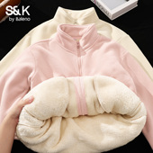 班尼路SK系列摇粒绒外套女秋冬2026新款 加厚冲锋衣内胆抓绒上衣M