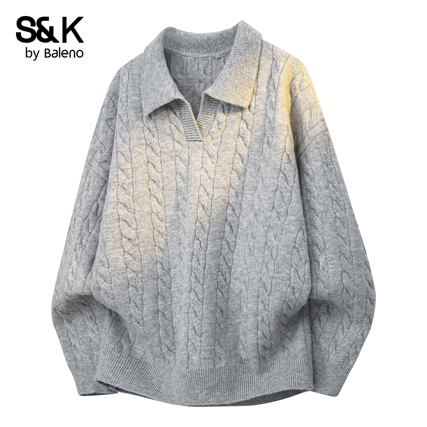 班尼路SK美式重磅翻领毛衣外套男