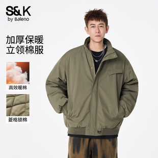 青少年加厚保暖宽松棉服外套E 棉衣男冬季 班尼路美式 复古立领工装