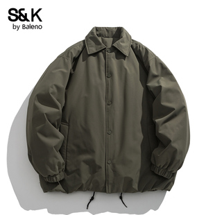 班尼路SK日系工装 宽松百搭复古加厚保暖棉服外套MS 翻领棉衣男冬季
