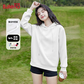 小个子春季 班尼路宽松大码 连帽卫衣女2026新款 白色内搭外套上衣M