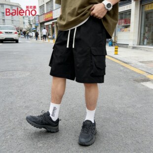 清凉宽松休闲五分裤 男2026夏季 短裤 班尼路立体剪裁潮流阔腿工装