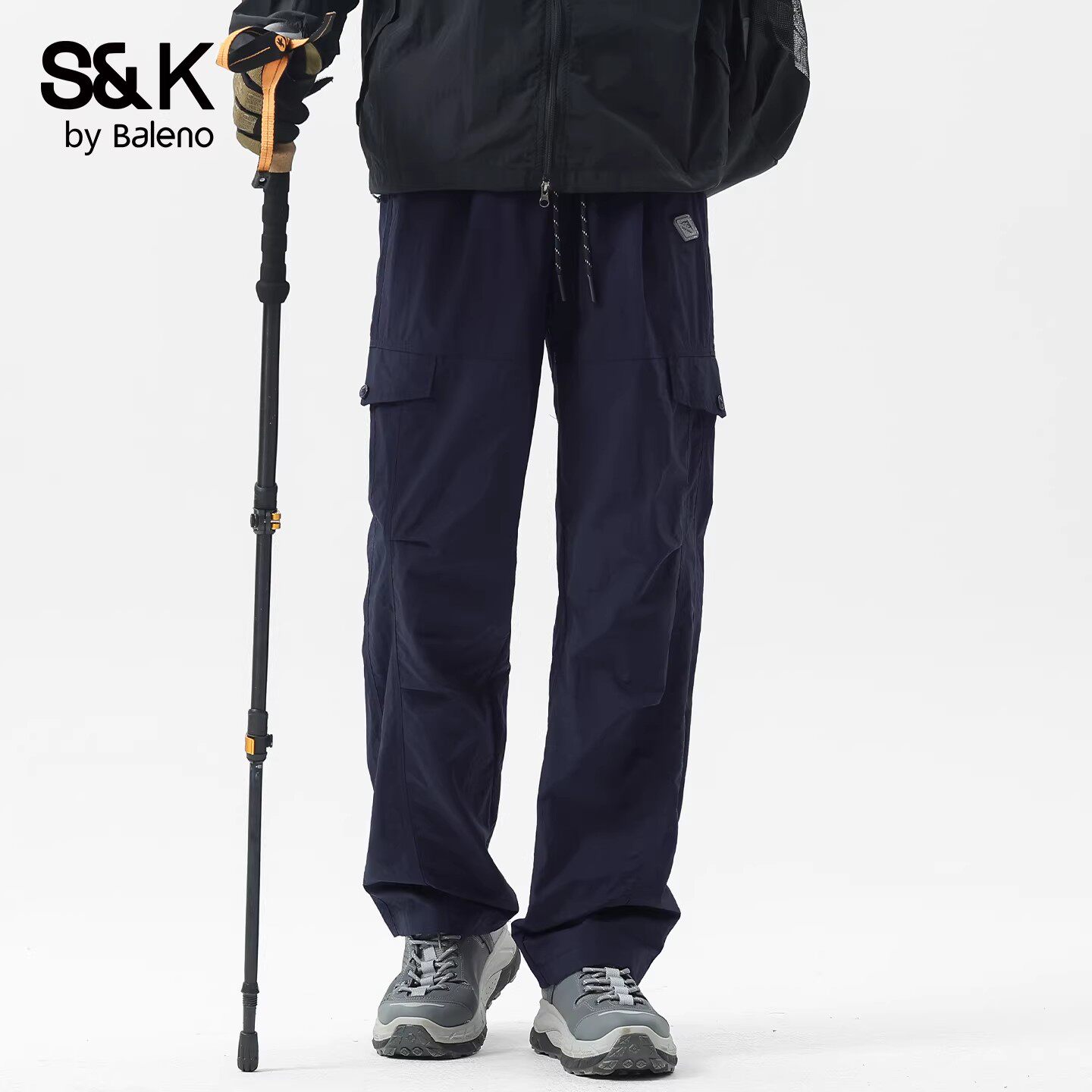 班尼路SK户外冲锋裤子男秋季2026新款秋季宽松直筒工装休闲裤男YS