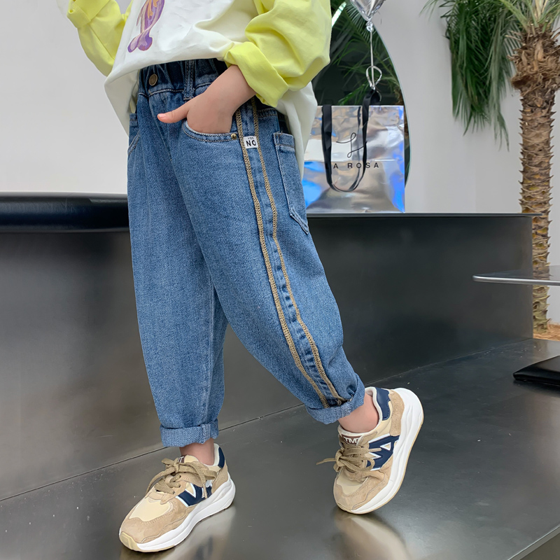 女童牛仔裤春秋款2025新款儿童裤子秋季宝宝洋气女孩时髦春装长裤