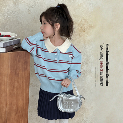 女童学院风毛衣春秋新款
