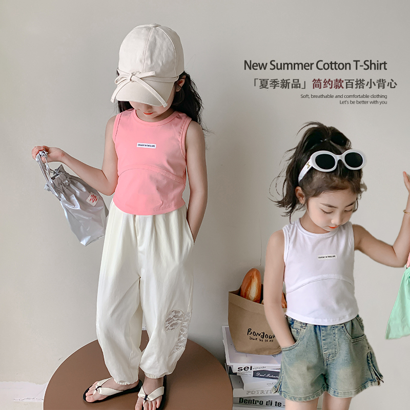 女童纯色背心夏季新款儿童上衣