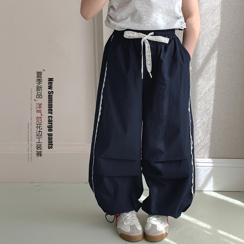 女童裤子夏季薄款2026新款儿童夏装轻薄工装裤洋气宽松宝宝休闲裤