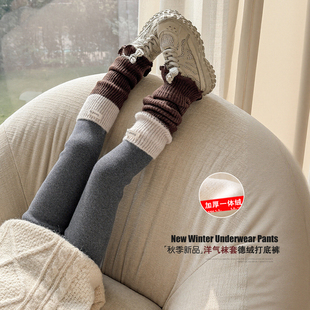 女童加绒打底裤2026新款儿童德绒裤子宝宝加厚一体绒外穿堆堆袜裤