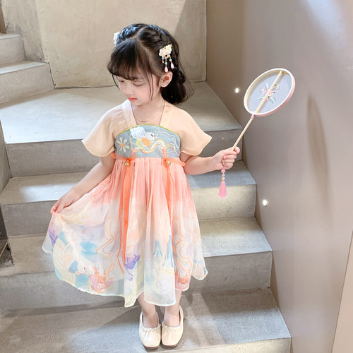 女童连衣裙汉服国风唐装女孩礼服