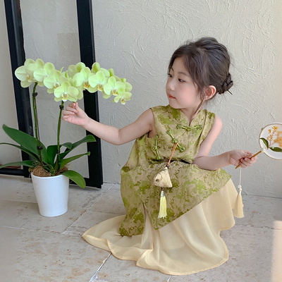 女童汉服2025夏季新款小女孩新中式改良旗袍中国风古装儿童连衣裙
