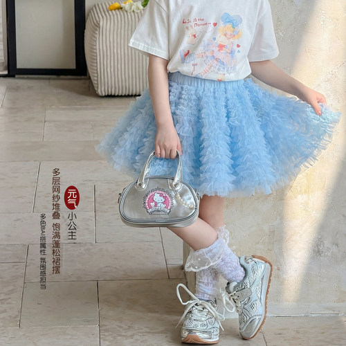 女童半身裙夏装2026新款儿童夏季网纱裙子洋气女孩独特超漂亮裙子