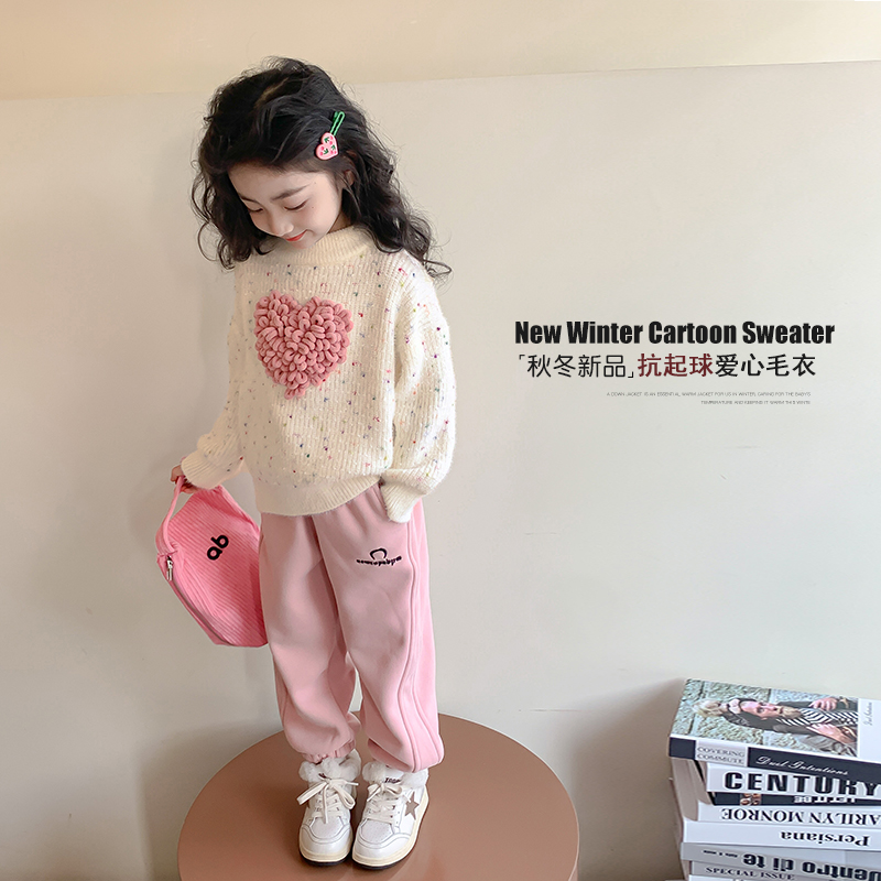 女童毛衣秋冬儿童针织打底衫冬装