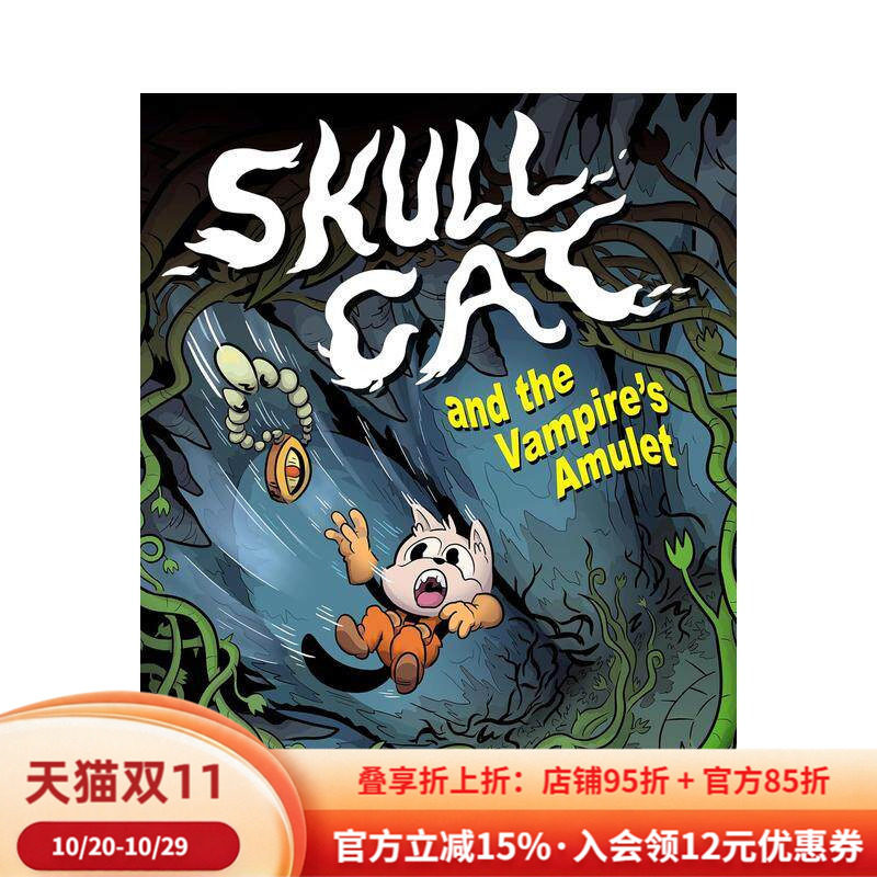 【预售】骷髅猫 卷2：骷髅猫与吸血鬼护身符 Skull Cat (Book 2): Skull Cat and The Vampires Amulet 英文进口原版儿童漫画图书