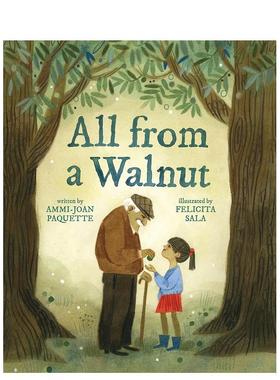 【预售】都是核桃惹的祸 图画书精装版 - 图画书 All from a Walnut 英文进口原版文学小说外文图书Ammi-Joan Paquette