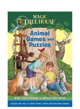 【预售】动物游戏拼图Animal Games And Puzzles (Mth)英文进口原版儿童故事图书Osborne  Mary Pope6-9岁