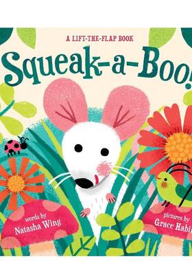 【现货】【翻翻书】吱吱喳喳Squeak-a-boo!英文进口原版儿童趣味图书3-6岁Natasha Wing  Grace Habib