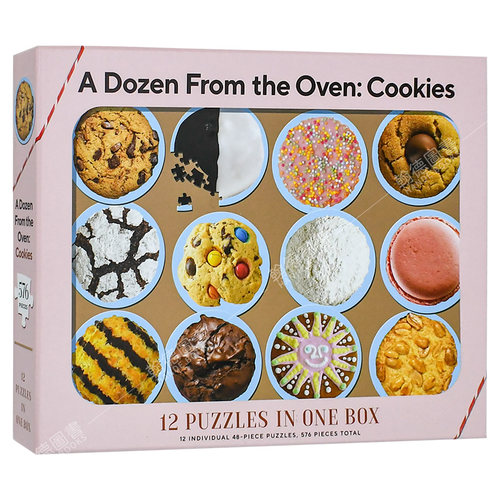 【现货】 12种饼干拼图A Dozen from The Oven: Cookies! 趣味互动桌游游戏 英文原版图书籍进口正版 3岁以上儿童玩家家