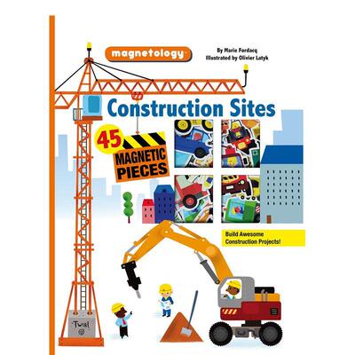 【预售】【Magnetology】Construction Sites 【磁铁书】建筑工地 英文进口原版儿童趣味图书 Marie Fordacq and Olivier Latyk6-