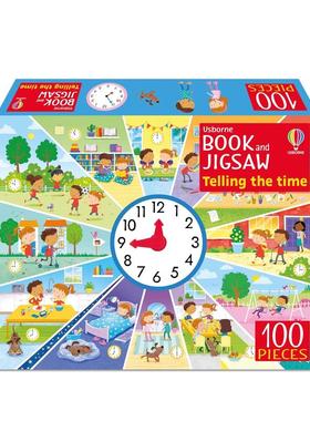 【预售】【尤斯伯恩书与拼图】认识时间（100片） 【Usborne Book and Jigsaw】Telling the Time 英文进口原版 儿童趣味图书
