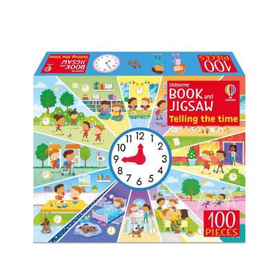 【预售】【尤斯伯恩书与拼图】认识时间（100片） 【Usborne Book and Jigsaw】Telling the Time 英文进口原版 儿童趣味图书