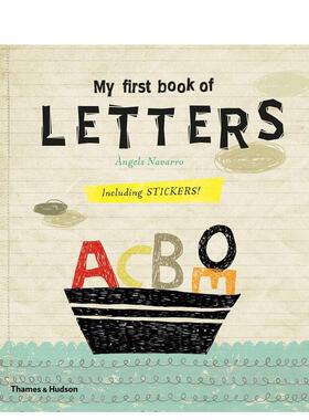 【现货】MyFirstBookof:Letters我的字母书 儿童启蒙英文原版图书 Angels Navarro亲子互动游戏纸板书My First Book of Letters