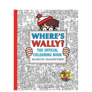 Book英文进口原版 Handford Where The Official Wally? 威利在哪里？官方涂色书 儿童绘本图书Martin Colouring 预售