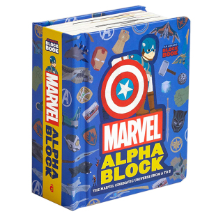儿童趣味识字 现货 字母块：漫威电影 纸板书 立体书 Alphablock 图书籍正版 Marvel 儿童英语启 漫威英雄 英文原版 宇宙从A到Z