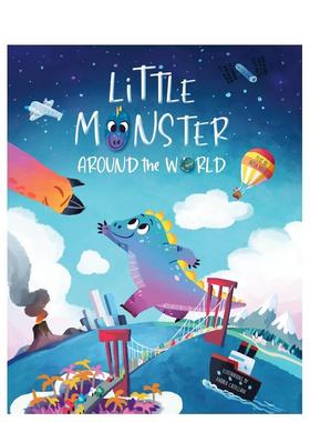 【预售】小怪物环球之旅 Little Monster Around the World英文进口原版儿童绘本图书Andrea Castellani