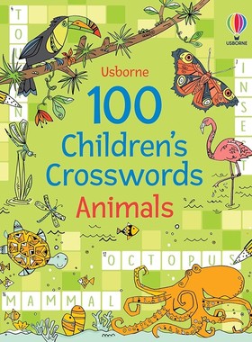 【PCW系列图书】100 Children’s Crosswords: Animals100个儿童填字游戏：动物/地球/旅游 英文进口原版童书3-6岁