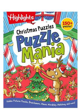 【预售】【疯狂益智活动书】圣诞节解谜书 【Puzzlemania Activity Books】Christmas Puzzles 英文进口原版儿童趣味图书Highligh