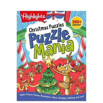 【预售】【疯狂益智活动书】圣诞节解谜书 【Puzzlemania Activity Books】Christmas Puzzles 英文进口原版儿童趣味图书Highligh