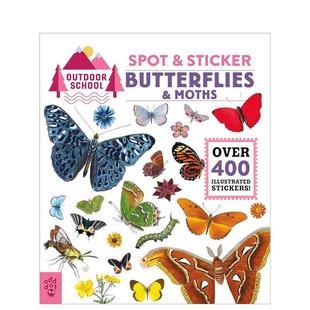 【预售】地点&贴纸蝴蝶&飞蛾【Outdoor School】Spot & Sticker Butterflies & Moths英文进口原版儿童趣味图书Odd Dot3-6岁