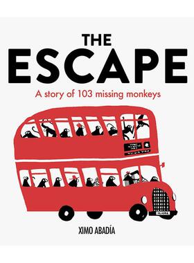 【预售】【博洛尼亚入围插画师Ximo Abadía】猴子逃跑啦The Escape: A story of 103 missing monkeys 英文进口原版儿童绘本图书
