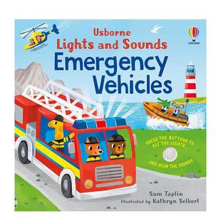 【预售】【发光有声书】应急车辆的声音与灯光【Sound and Light】Lights and Sounds Emergency Vehicles英文进口原版儿童趣味图