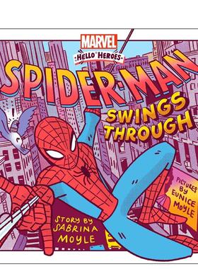 【现货】漫威 大摇大摆的蜘蛛侠 【Marvel Hello Heroes】Spider-Man Swings Through 英文进口原版儿童漫画 HELLO!LUCKY