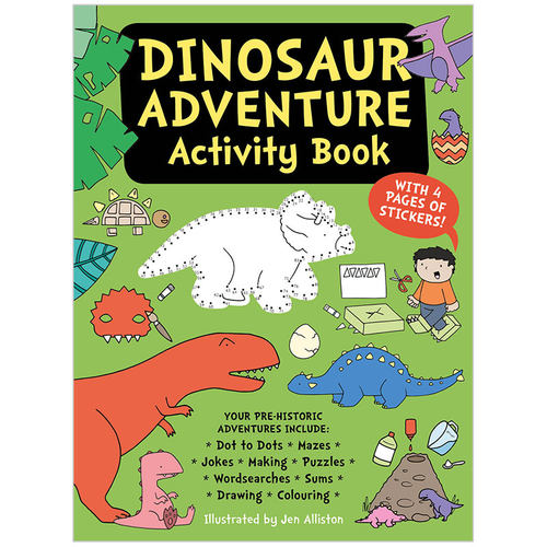 【现货】 Dinosaur Adventure Activity Book 恐龙 恐龙冒险贴纸 恐龙活动书 英文原版图书籍进口正版 Jen Alliston 儿童乐趣游戏
