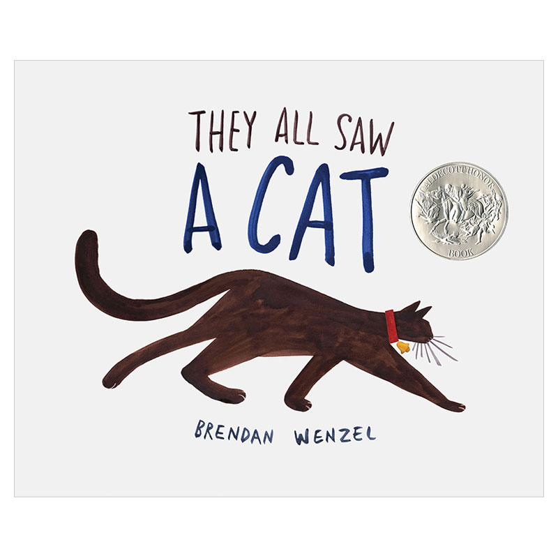 【预售】They All Saw A Cat (Cat Books for Kids, Beginning Reading Books, Preschool Prep Books) 都看见一只猫BrendanWenzel