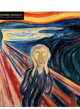 【预售】爱德华·蒙克 2026年挂历（艺术日历） Edvard Munch Wall Calendar 2026 (Art Calendar) 英文进口原版日历 文创送礼