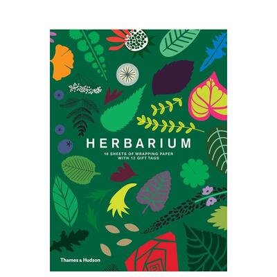 【现货】植物标本：包装纸 Herbarium Gift Wrap: 10 Sheets of Wrapping Paper with 12 Gift Tags 进口原版包装纸Caz Hildebran