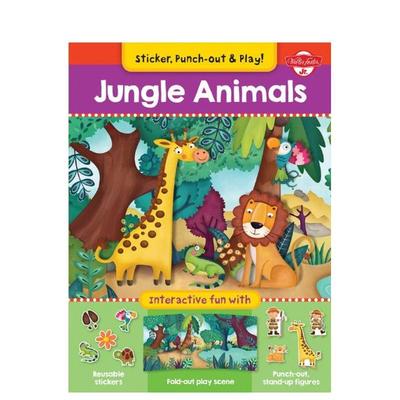 【现货】【玩乐套装】丛林动物 【Sticker， Punch-out， and Play】Jungle Animals 原版英文儿童趣味