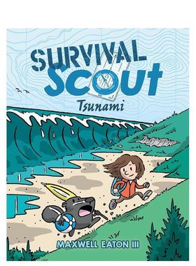 【现货】生存侦察#2：海啸 Survival Scout #2: Tsunami 英文进口原版儿童漫画图书Maxwell Eaton III