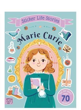 【现货】【励志贴纸故事】玛丽·居里：永不放弃【Sticker Life Stories】Marie Curie 英文进口原版儿童趣味图书Evie Daye